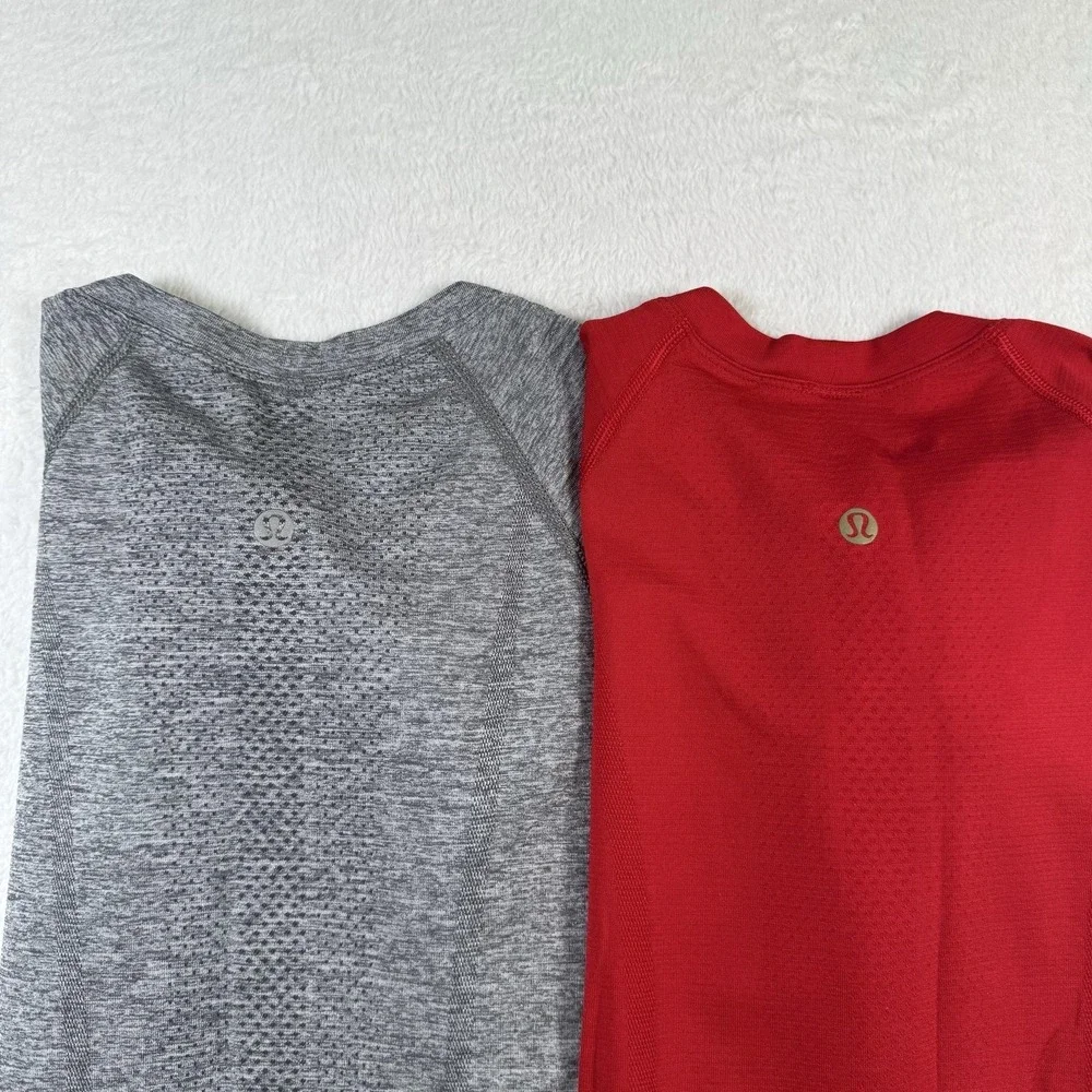 Lululemon Swiftly Tech Shirt Womens Red Gray Short Sleeve lot Of 2